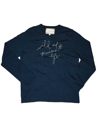 "wild and precious" Mara Cotton Crewneck Cotton Silk Core Lingua Franca NYC