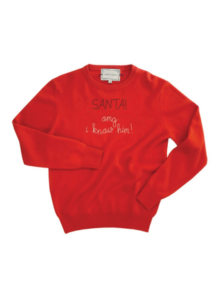 “SANTA! omg i know him!” Cashmere Crewneck