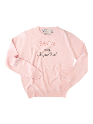 “SANTA! omg i know him!” Cashmere Crewneck