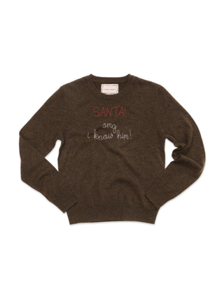 “SANTA! omg i know him!” Cashmere Crewneck
