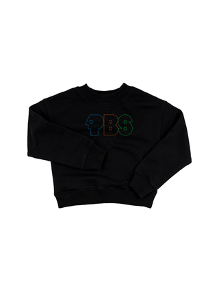 "pbs retro logo" Kids' Sweatshirt Sweatshirt LINGUA FRANCA NYC Black 2T