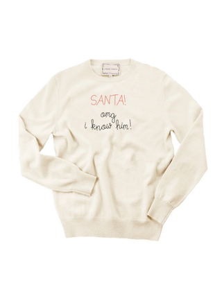 “SANTA! omg i know him!” Cashmere Crewneck