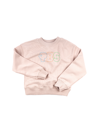 "pbs retro logo" Kids' Sweatshirt Sweatshirt LINGUA FRANCA NYC Light Pink 2T