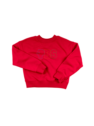 "pbs retro logo" Kids' Sweatshirt Sweatshirt LINGUA FRANCA NYC Red 2T