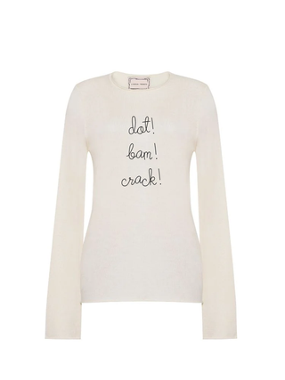 "dot! bam! crack!" Silk Cashmere Crewneck