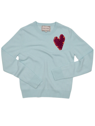 Felt Heart Crewneck Cashmere Core LINGUA FRANCA NYC