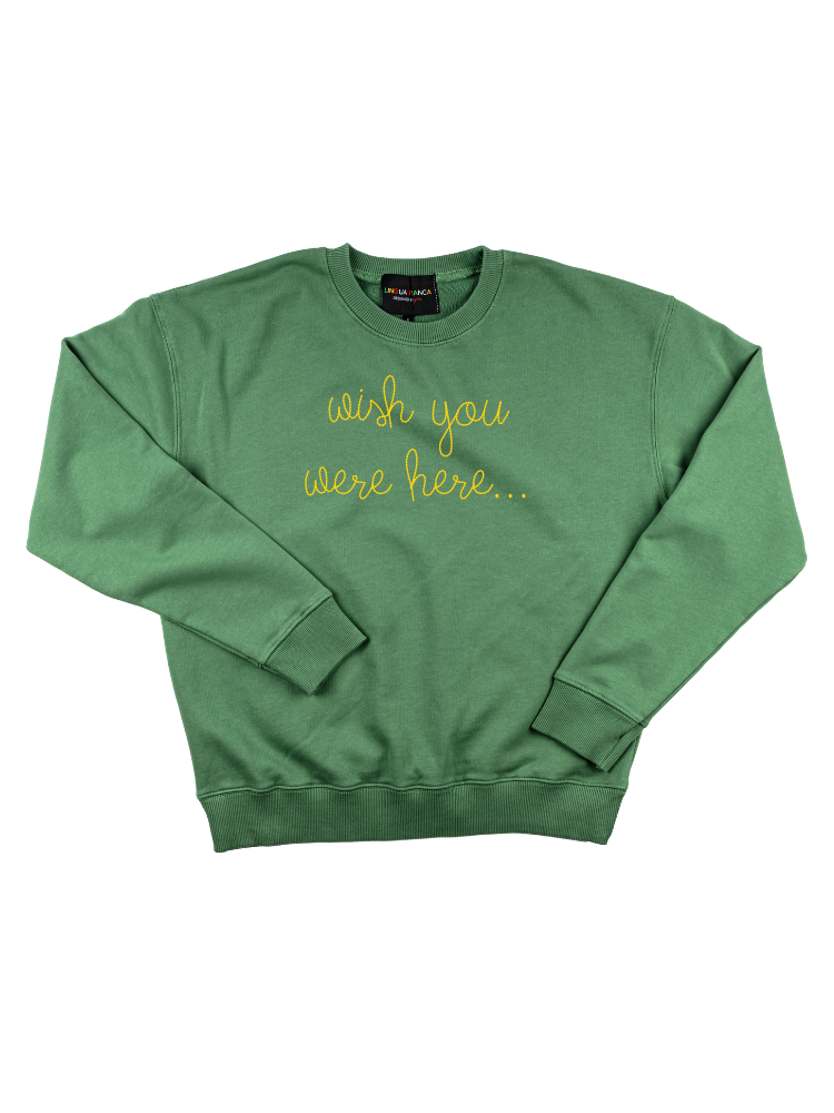 wish you were Women's Sweatshirt – Lingua Franca NYC