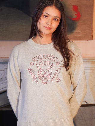 "hellfire club" Maxine Sweater Cotton Cashmere LINGUA FRANCA NYC
