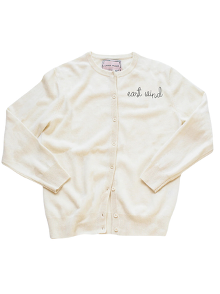 "east wind" Cardigan Cashmere Core LINGUA FRANCA NYC Cream XS