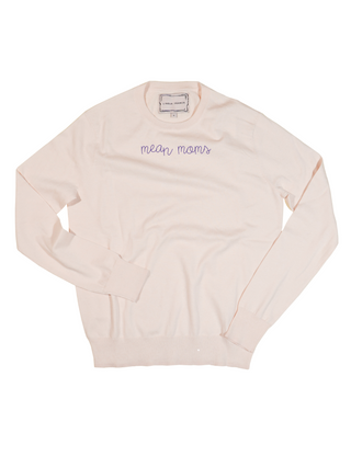 "mean moms" Women's Cotton Silk Crewneck Cashmere Core LINGUA FRANCA NYC Sunkissed XS