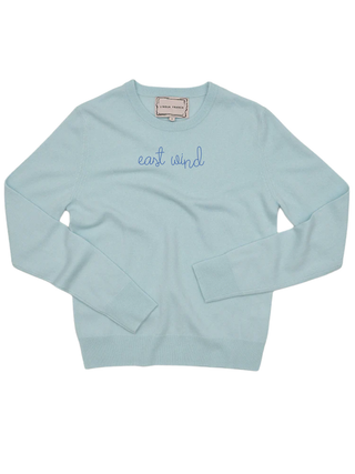 "east wind" Women's Crewneck Cashmere Core LINGUA FRANCA NYC Seafoam XS