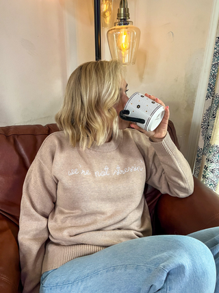 "we're not stressin'/we're just livin'" Maxine Sweater Cotton Cashmere Core LINGUA FRANCA NYC