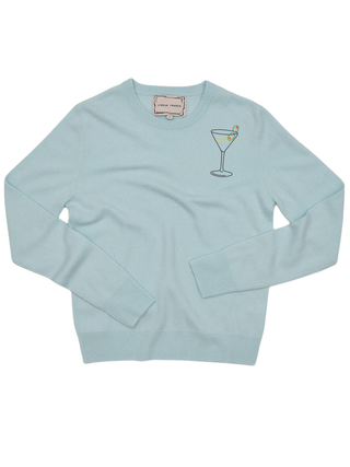 "olive martini" Women's Crewneck Cashmere Core LINGUA FRANCA NYC Seafoam XS