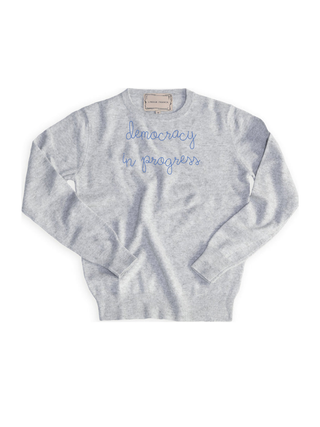 "democracy in progress" Men's Cashmere Crewneck
