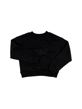 "i heart pbs logo" Kids' Sweatshirt Sweatshirt LINGUA FRANCA NYC Black 2T