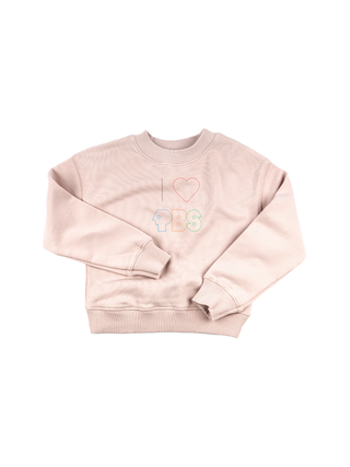 "i heart pbs logo" Kids' Sweatshirt Sweatshirt LINGUA FRANCA NYC Light Pink 2T