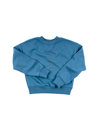 "i heart pbs logo" Kids' Sweatshirt Sweatshirt LINGUA FRANCA NYC Vintage Blue 2T