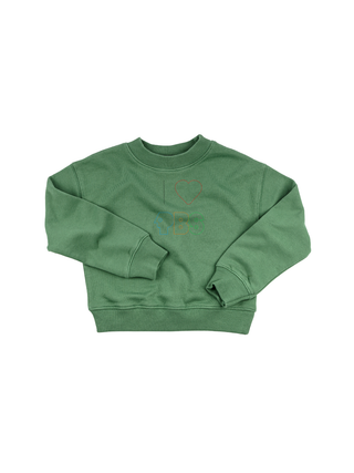 "i heart pbs logo" Kids' Sweatshirt Sweatshirt LINGUA FRANCA NYC Vintage Green 2T