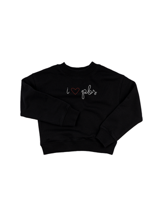 "i heart pbs" Kids' Sweatshirt Sweatshirt LINGUA FRANCA NYC Black 2T