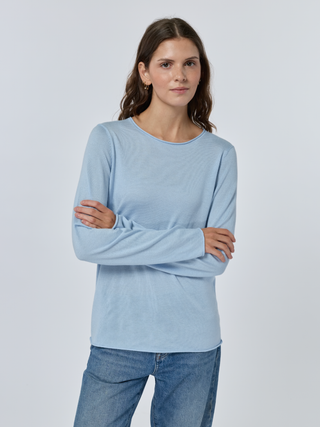 Sans Stitching Silk Cashmere Crewneck Sea