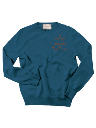 "color outside the lines" Women's Crewneck Cashmere Core LINGUA FRANCA NYC