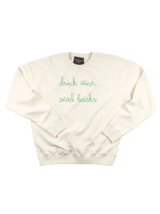 "drink wine, read books" Womens Sweatshirt Sweatshirt Ecovest Cream XS 