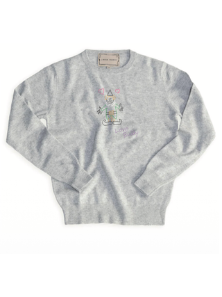 “Love Buddy Drawing” Cashmere Crewneck