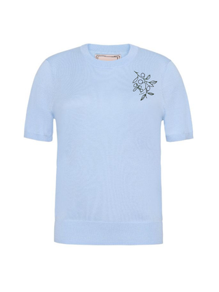 "opa" Silk Cashmere Short Sleeve Crewneck