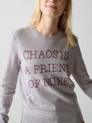 Chaos is a Friend of Mine Crewneck Sweater Lingua Franca Heather XS 