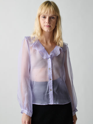 Long Sleeve Odette Top Shirts & Tops Lingua Franca Lavender Haze XS 