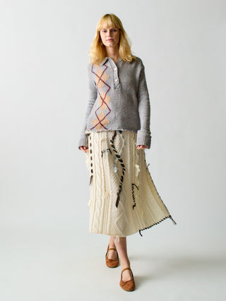 Jade Cable Knit Skirt Skirt Lingua Franca   