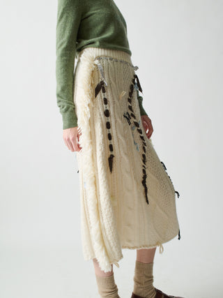 Jade Cable Knit Skirt Skirt Lingua Franca   