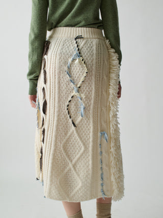 Jade Cable Knit Skirt Skirt Lingua Franca   