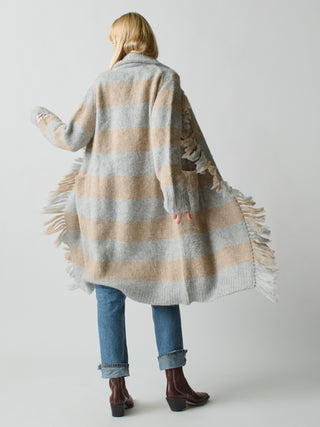 Striped Mavis Fringe Coat Coat Lingua Franca   