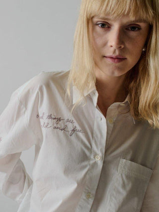 All Good Things Button Down Shirts & Tops Lingua Franca White XS 