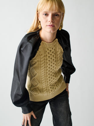 Mekas Knit Combo Top Shirts & Tops Lingua Franca   