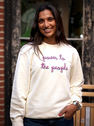 "power to the people" Women's Sweatshirt