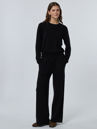 Sans Stitching Silk Cashmere Crewneck Silk Cashmere Core LINGUA FRANCA NYC Black