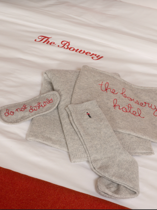 "The Bowery Hotel" Travel Set Cashmere Core LINGUA FRANCA NYC Smoke OS