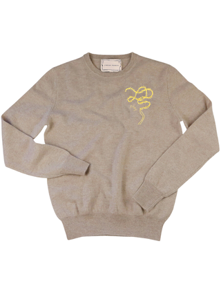 "play" Women's Crewneck Cashmere Core LINGUA FRANCA NYC Oatmeal XS
