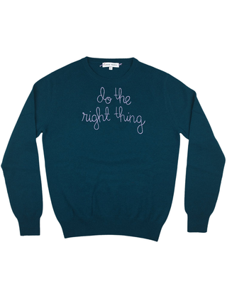 "do the right thing" Crewneck Cashmere Core LINGUA FRANCA NYC