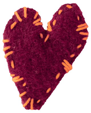 Felt Heart Patch LINGUA FRANCA NYC OS Maroon