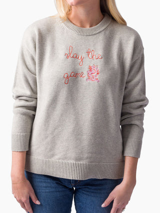 "slay the game" Maxine Sweater Cotton Cashmere LINGUA FRANCA NYC