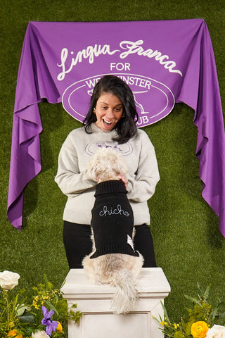 "westminster logo" Maxine Sweater Cotton Cashmere LINGUA FRANCA NYC