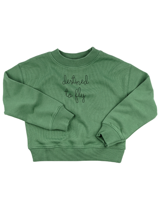 "destined to fly" Kids' Sweatshirt Sweatshirt Ecovest Vintage Green 2T 