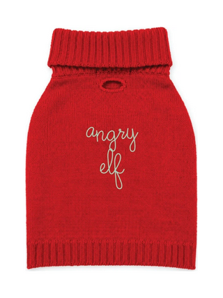 “angry elf” Wool Dog Sweater