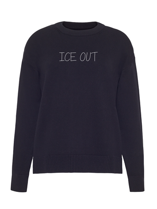 "ice out" Maxine Sweater Cotton Cashmere LINGUA FRANCA NYC Black XS