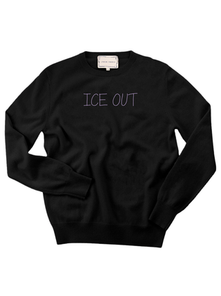 "ice out" Women's Crewneck Cashmere Core LINGUA FRANCA NYC Black XS