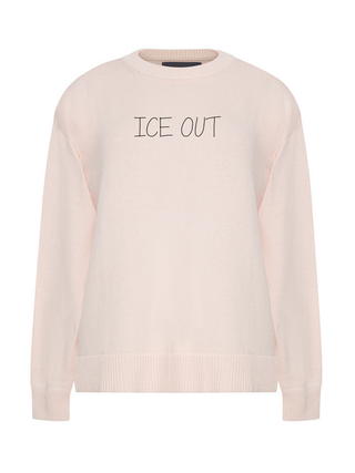 "ice out" Maxine Sweater Cotton Cashmere LINGUA FRANCA NYC Pale Pink XS