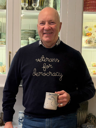 "veterans for democracy" Men's Crewneck Cashmere Core LINGUA FRANCA NYC